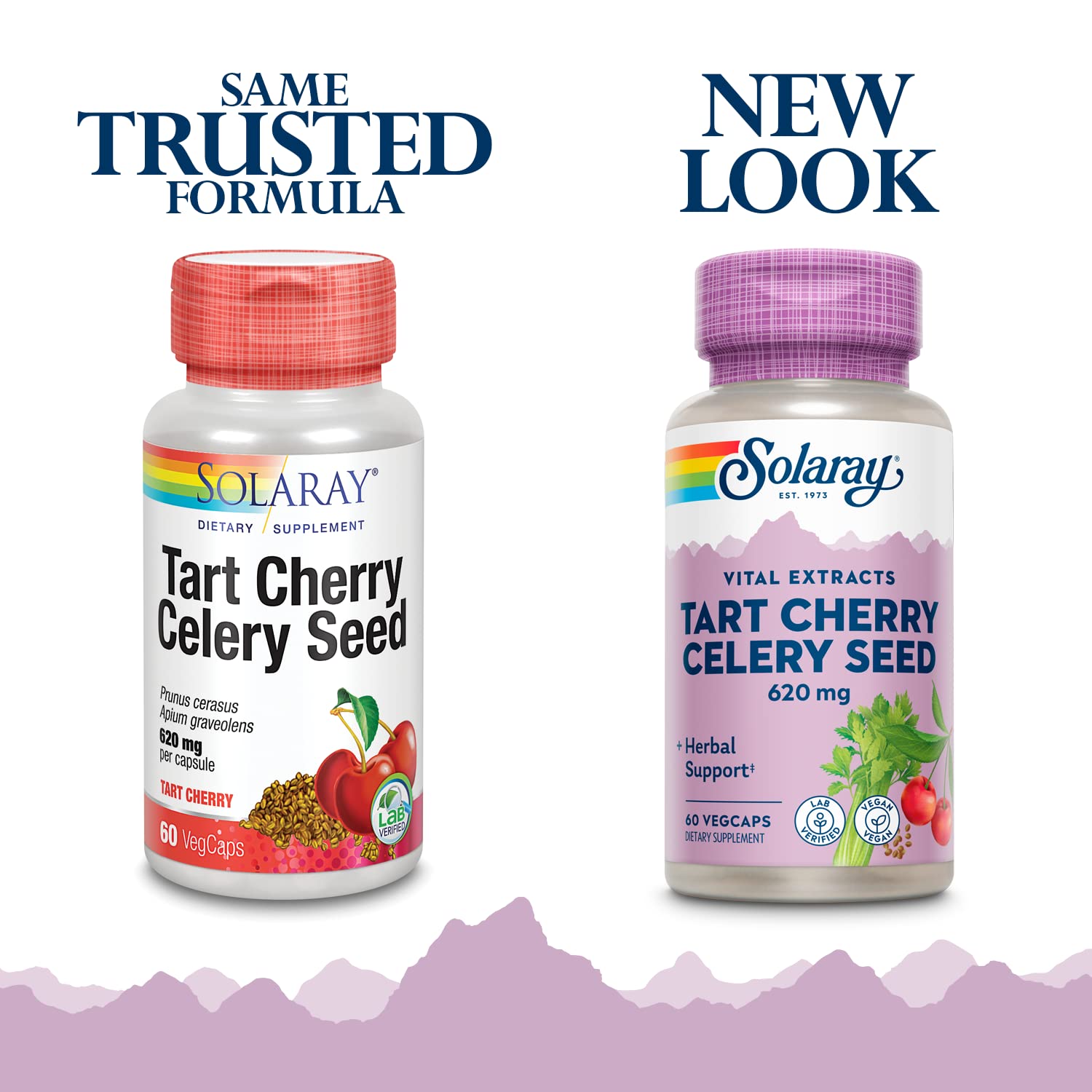 SOLARAY Tart Cherry & Celery Seed Capsules 620mg VegCap close-up