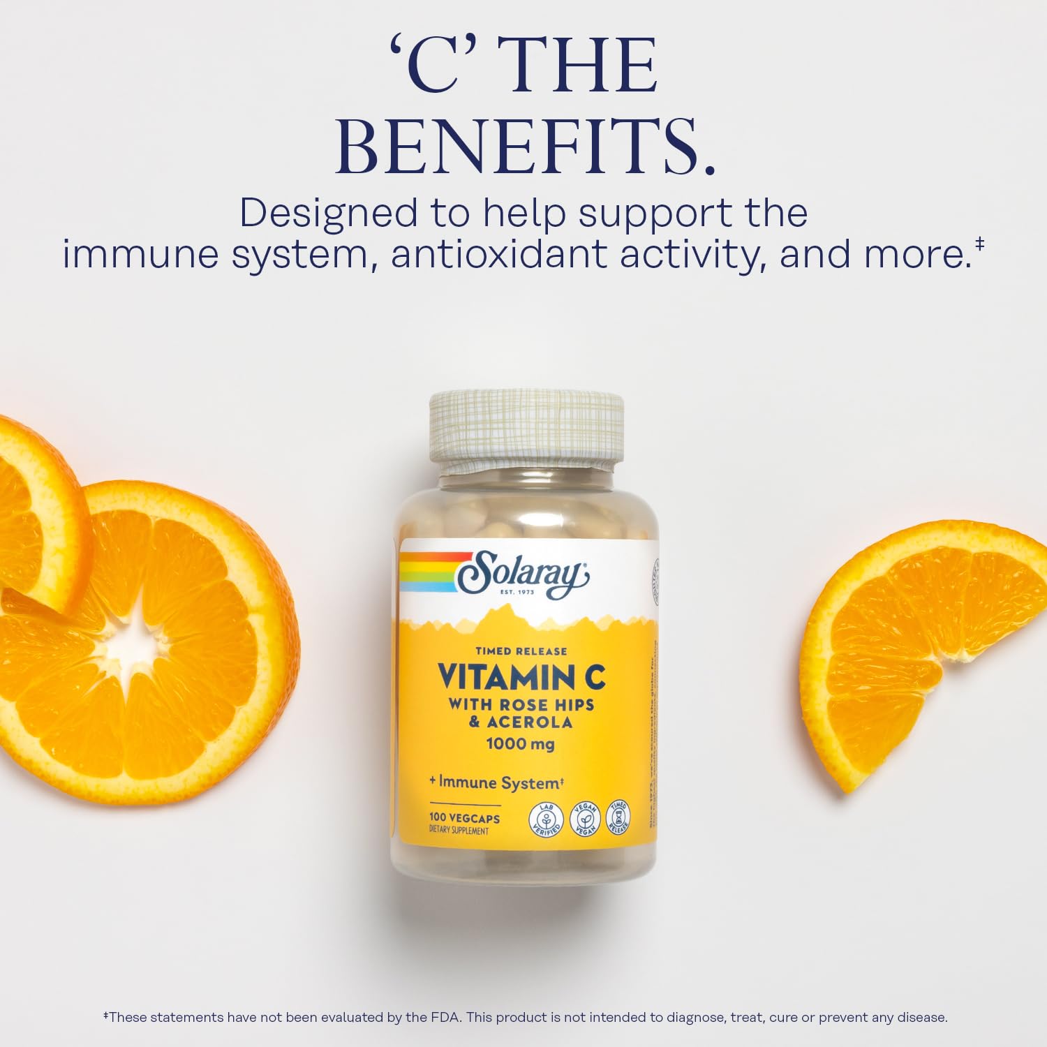 SOLARAY Time Release Vitamin C 1000mg capsules close-up