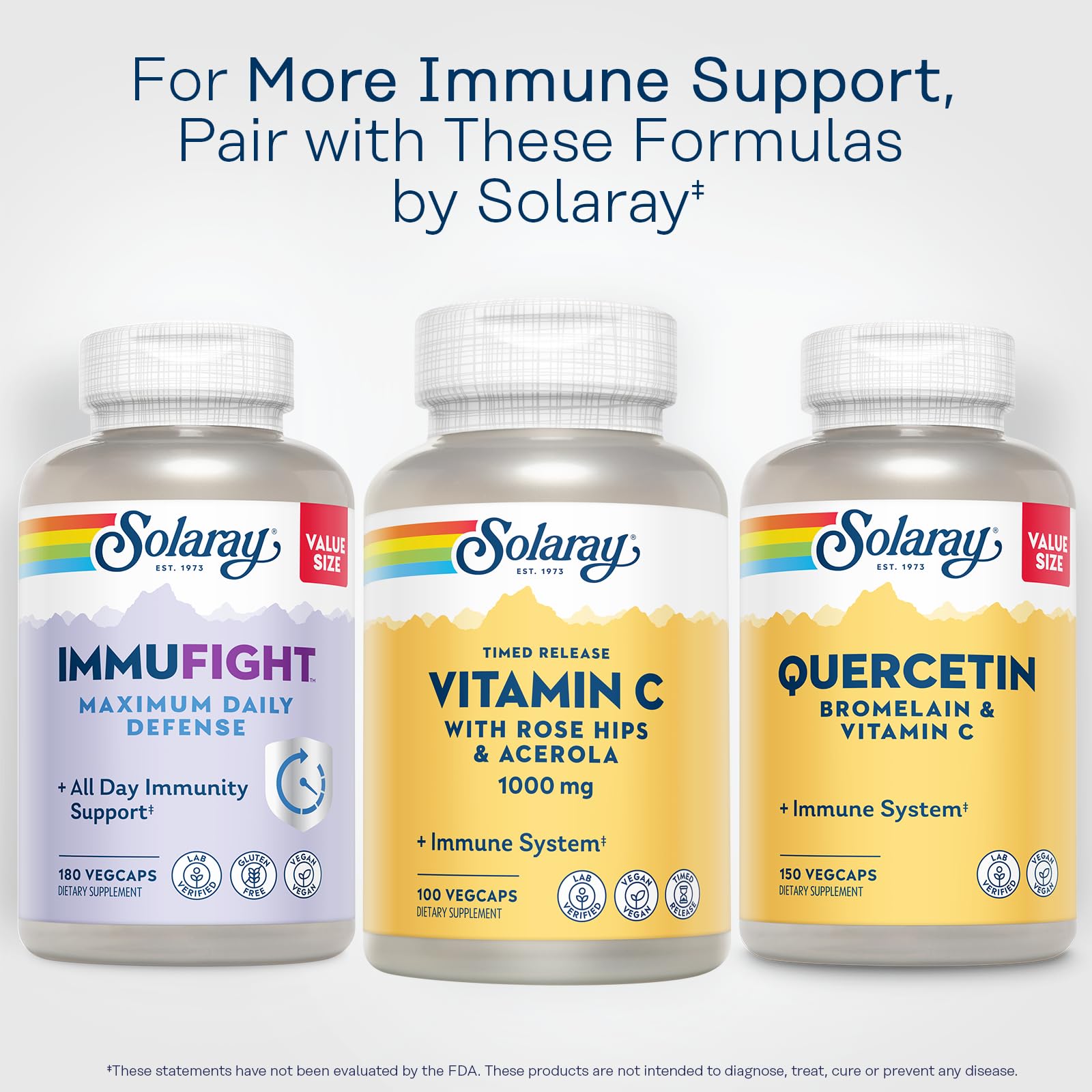 SOLARAY Time Release Vitamin C 1000mg on a wooden table
