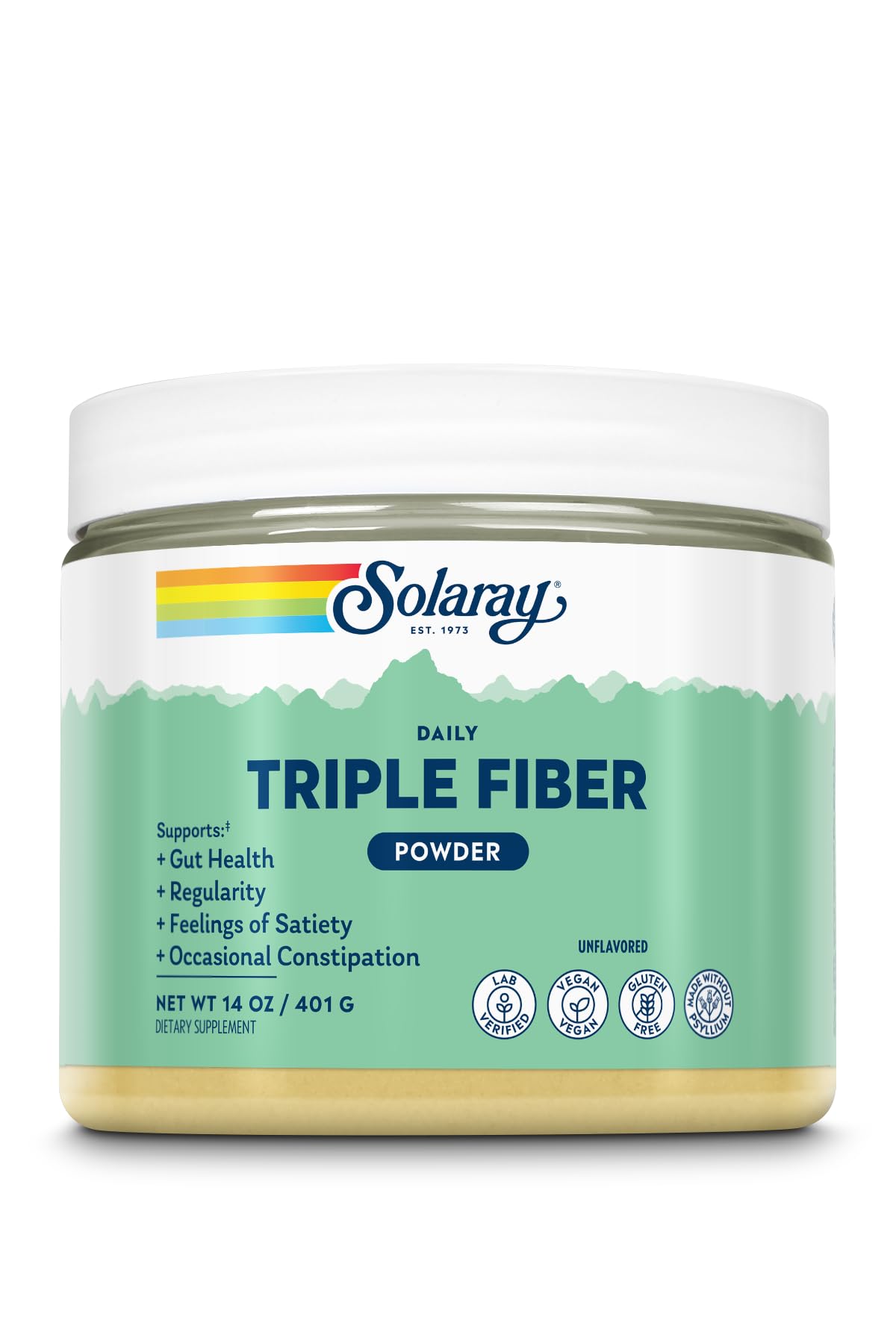 SOLARAY Triple Fiber Powder front view with packaging