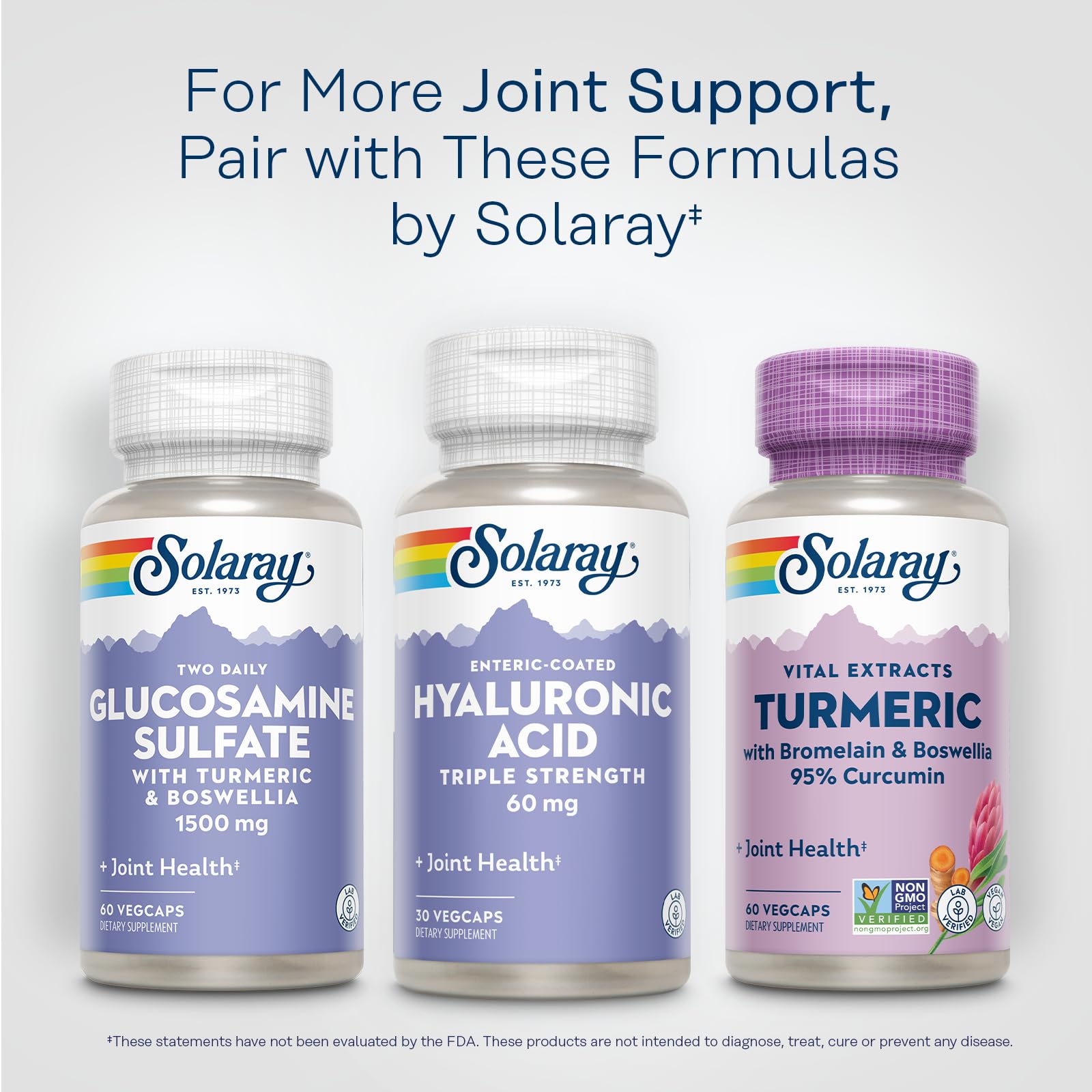 SOLARAY Triple Strength Hyaluronic Acid capsules with eco-friendly packaging