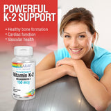SOLARAY Triple Strength Vitamin K-2 MK-7 150 mcg capsule back view
