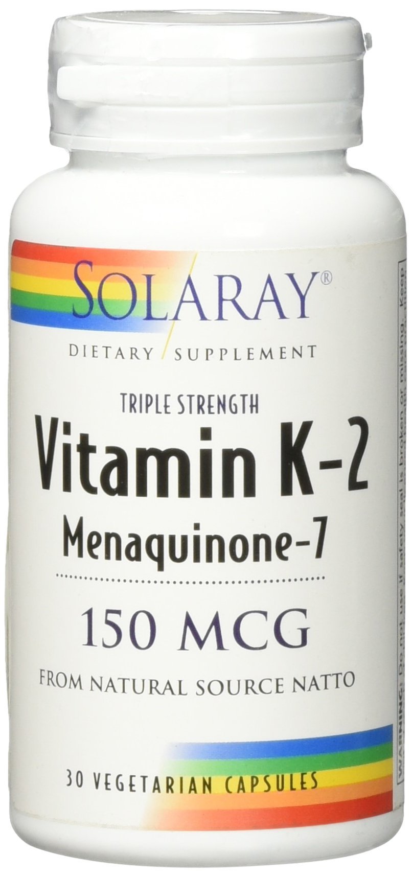 SOLARAY Triple Strength Vitamin K-2 MK-7 150 mcg capsule ingredients list