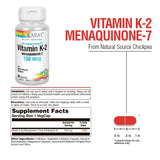 SOLARAY Triple Strength Vitamin K-2 MK-7 150 mcg capsule packaging