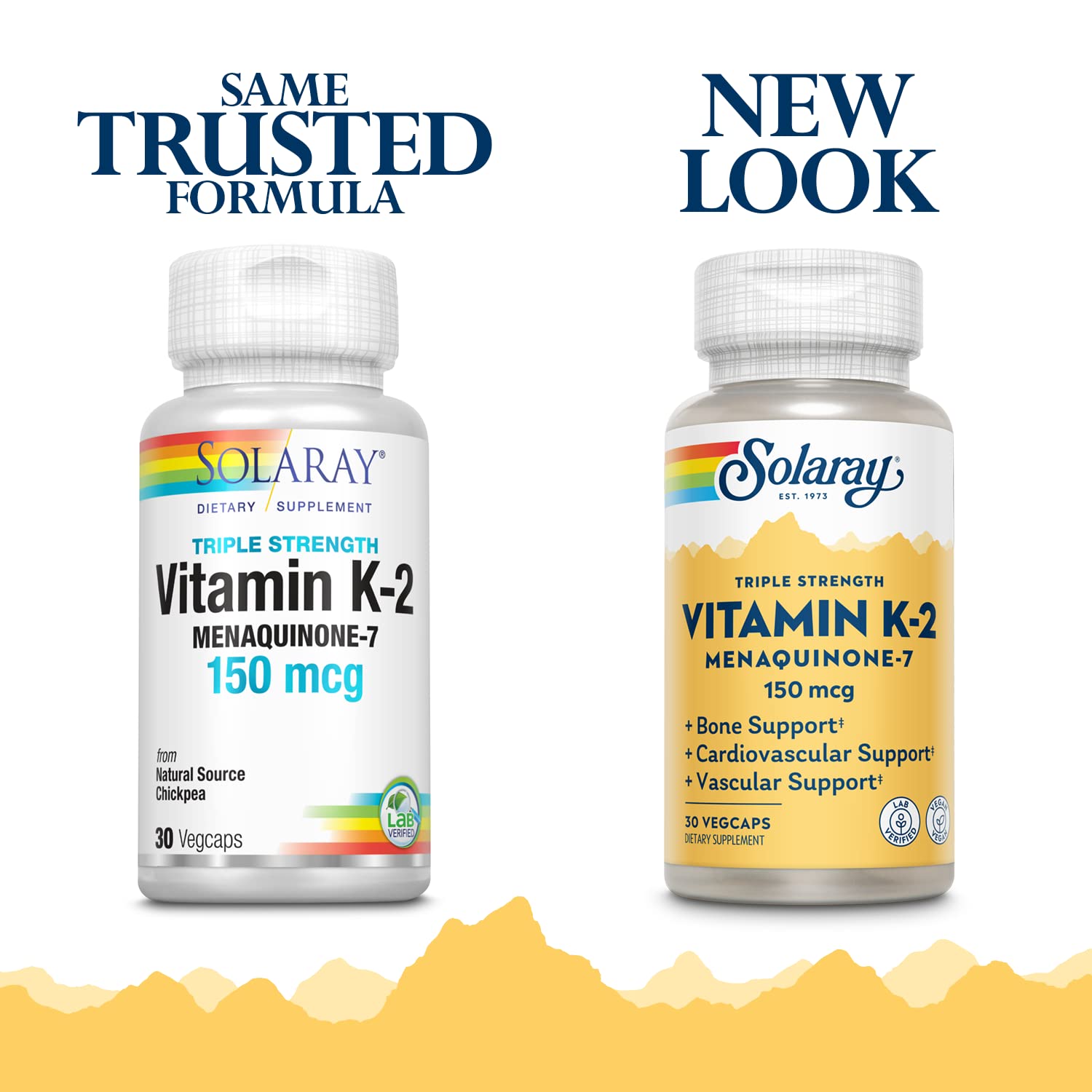 SOLARAY Triple Strength Vitamin K-2 MK-7 150 mcg capsule side view