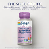 SOLARAY Turmeric Curcumin 200mg supplement bottle side view