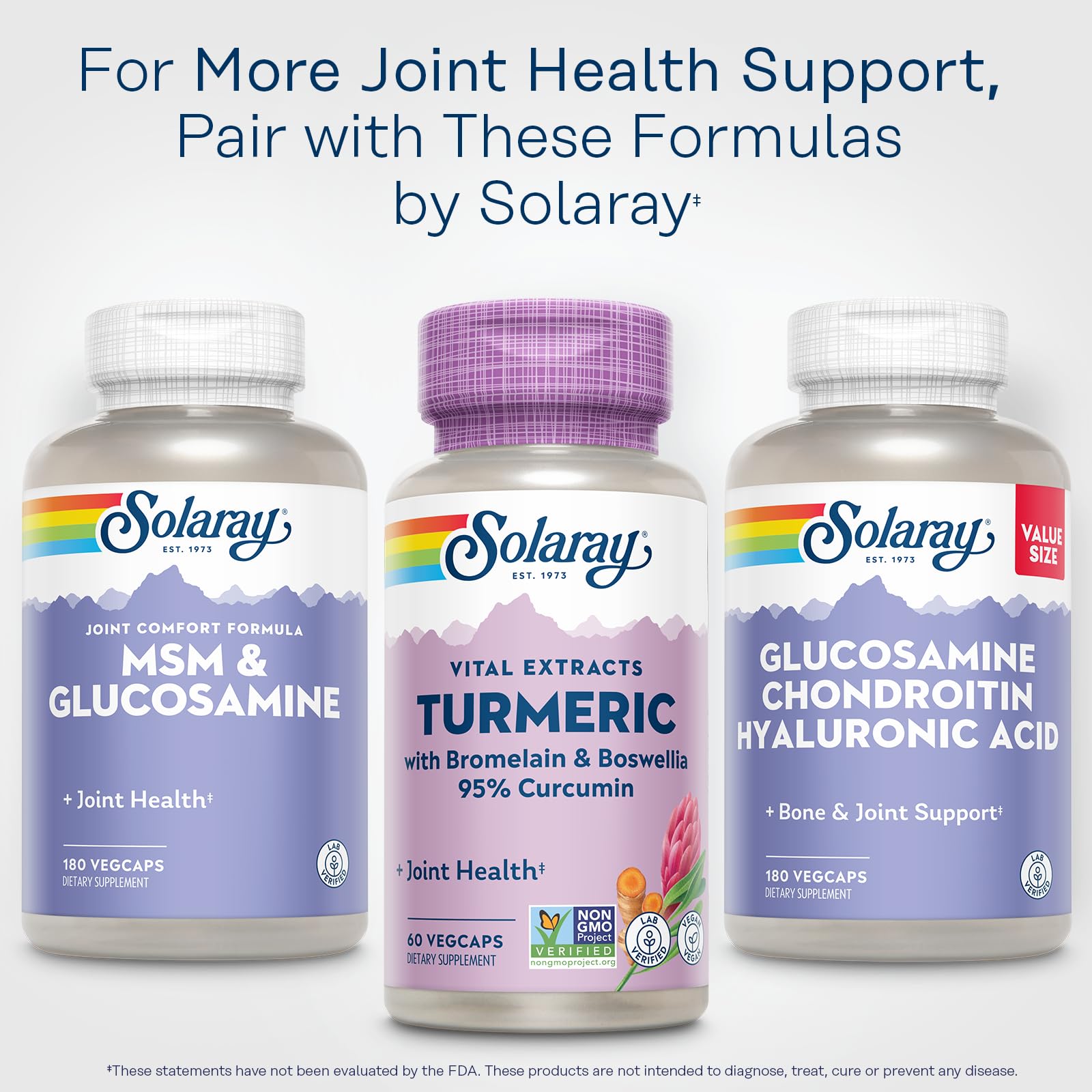 SOLARAY Turmeric Curcumin 200mg supplement bottle with eco-friendly packaging
