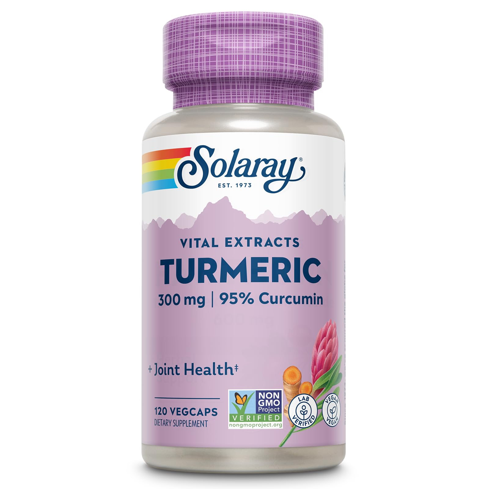 SOLARAY Turmeric Curcumin 300mg capsule bottle front view