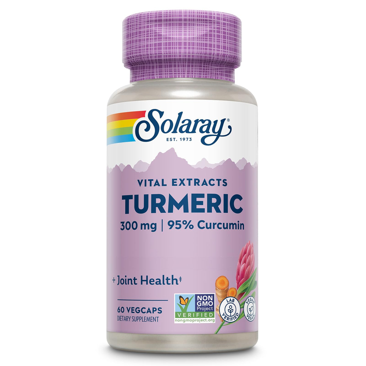 SOLARAY Turmeric Curcumin Supplement 300mg capsules front view