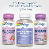 SOLARAY Turmeric Curcumin Supplement 600mg on a wooden table