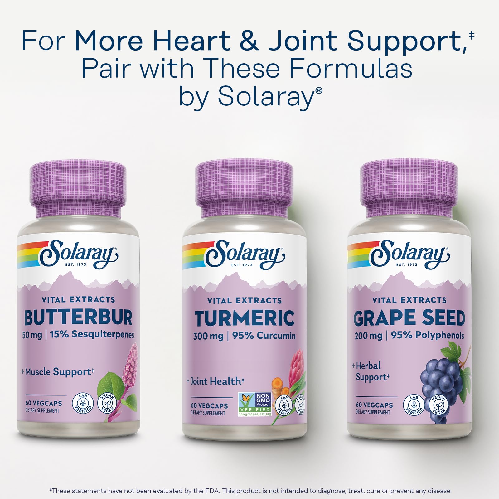 SOLARAY Turmeric Curcumin Supplement capsules with measuring spoon