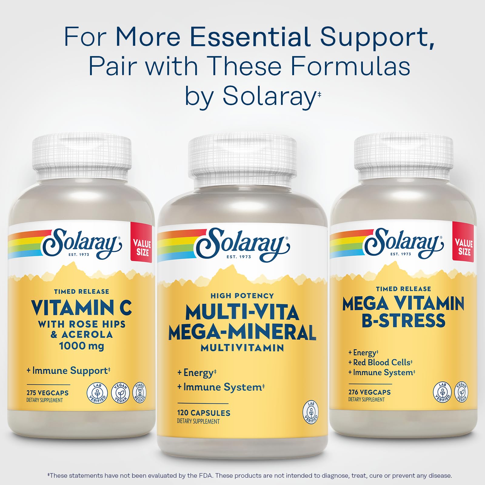 SOLARAY Ultimate Multivitamin for Men and Women on a wooden table
