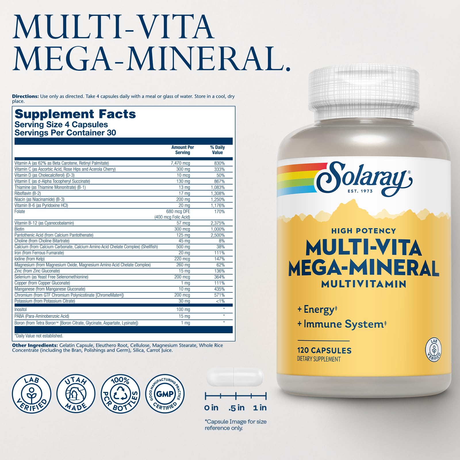 SOLARAY Ultimate Multivitamin for Men and Women side view