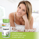 SOLARAY Valerian Root Capsules 470mg with a measuring spoon
