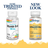 SOLARAY Vitamin B-6 Supplement 100mg VegCaps packaging details