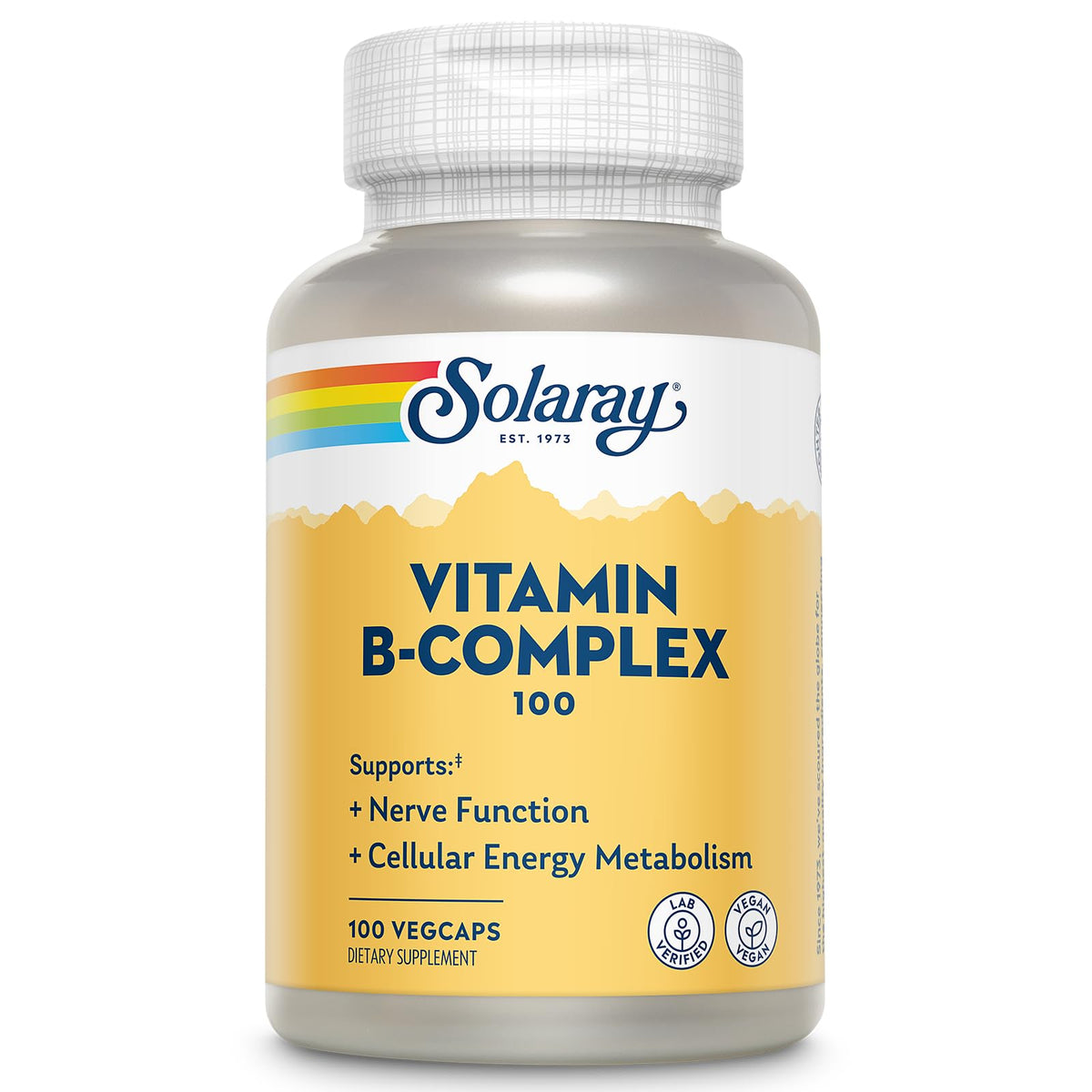 SOLARAY Vitamin B Complex 100 VegCap bottle front view