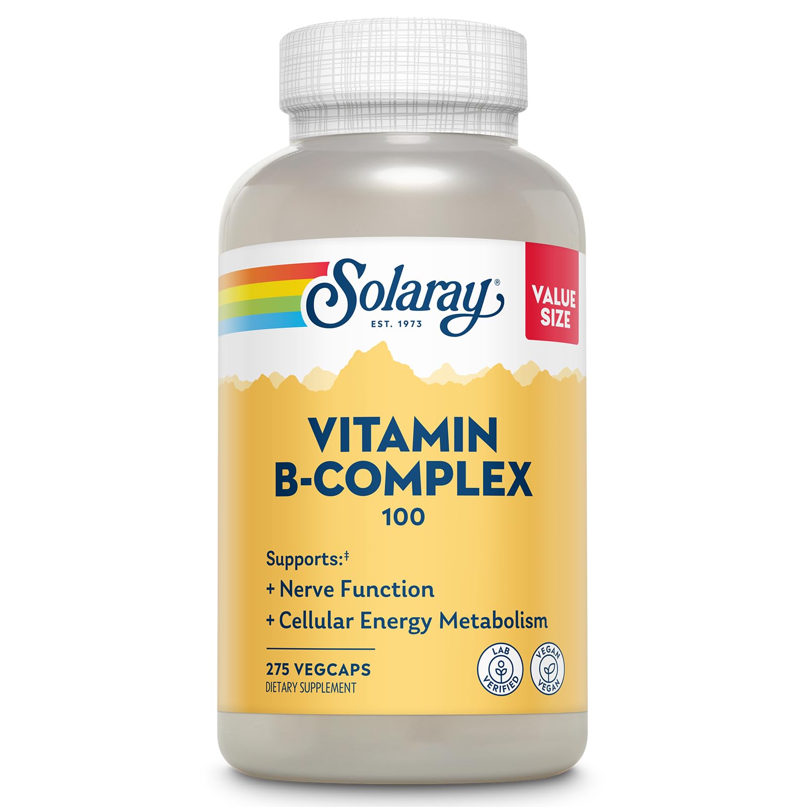 SOLARAY Vitamin B Complex 100 VegCaps front view