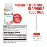 SOLARAY Vitamin B2 Riboflavin 100mg Capsules bottle with label