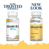 SOLARAY Vitamin B2 Riboflavin 100mg Capsules side view