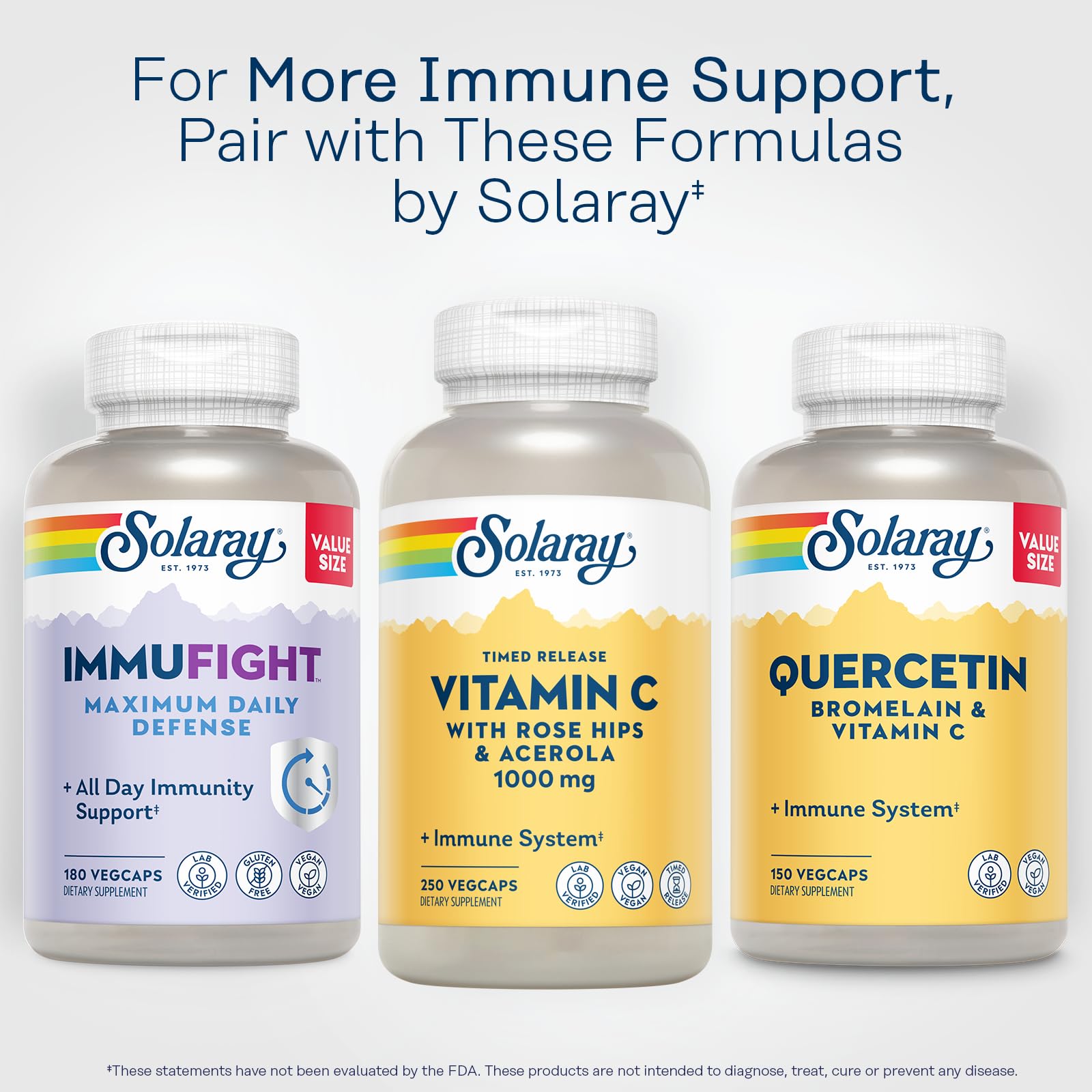 SOLARAY Vitamin C 1000 mg bottle with a measuring spoon