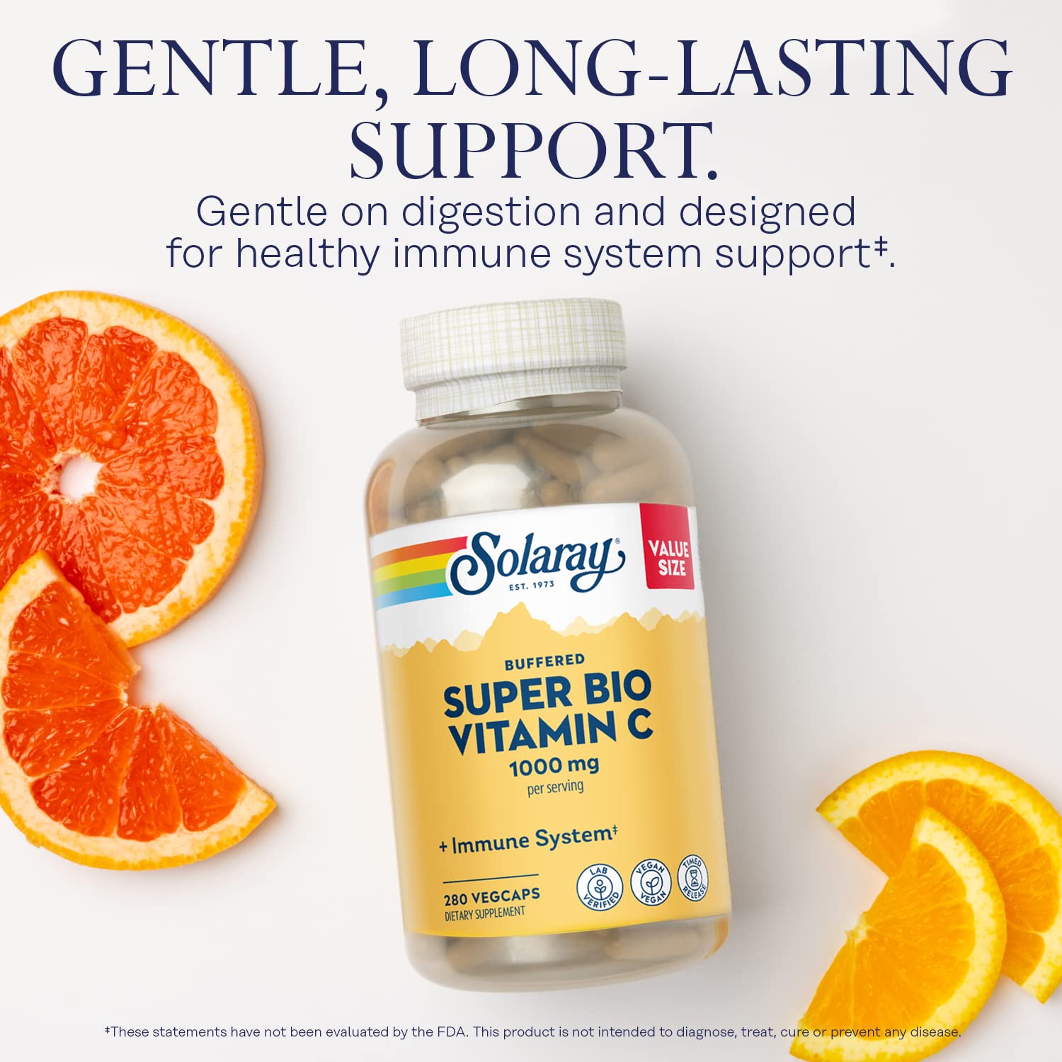 SOLARAY Vitamin C 1000 mg Time Release Capsules bottle with label