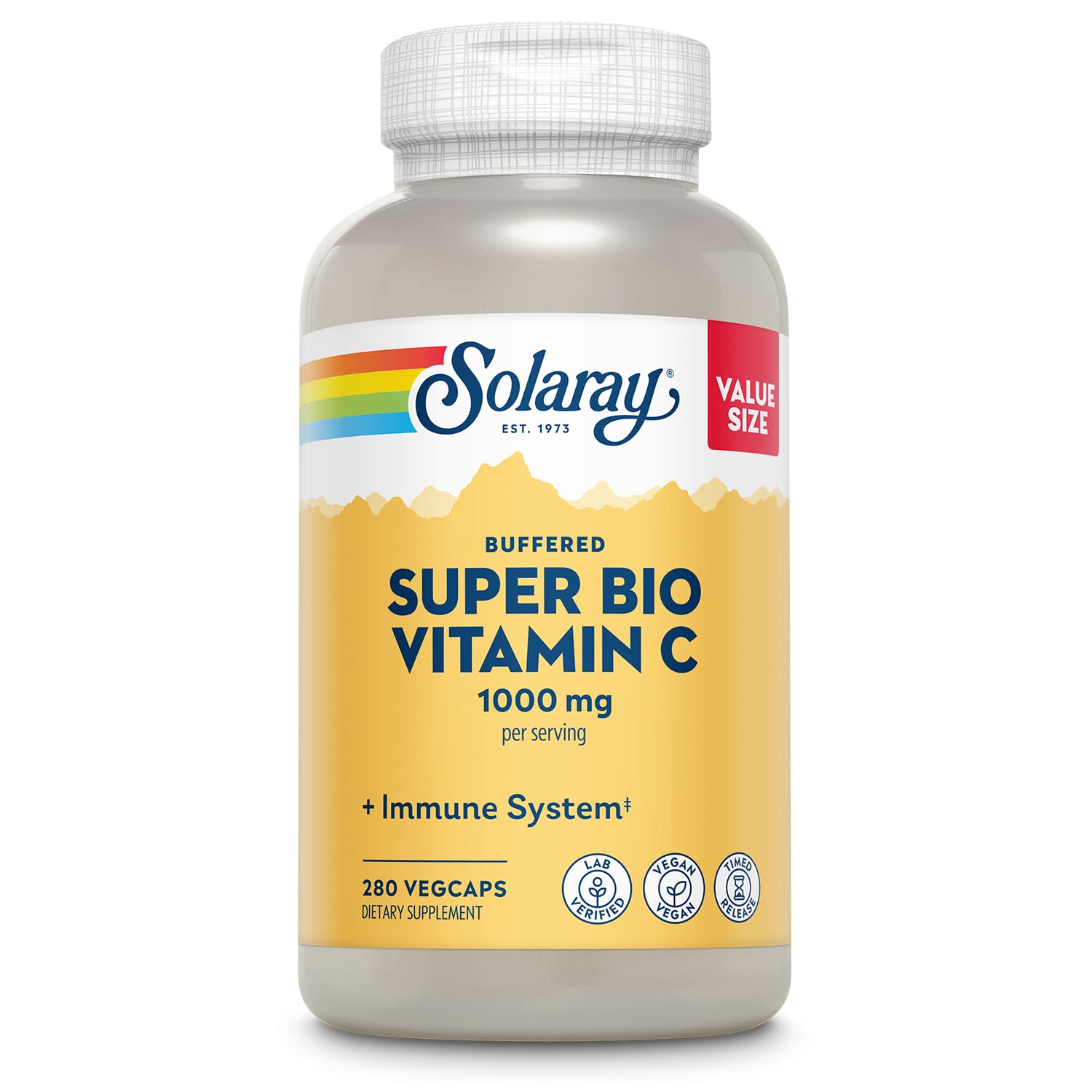 SOLARAY Vitamin C 1000 mg Time Release Capsules front view