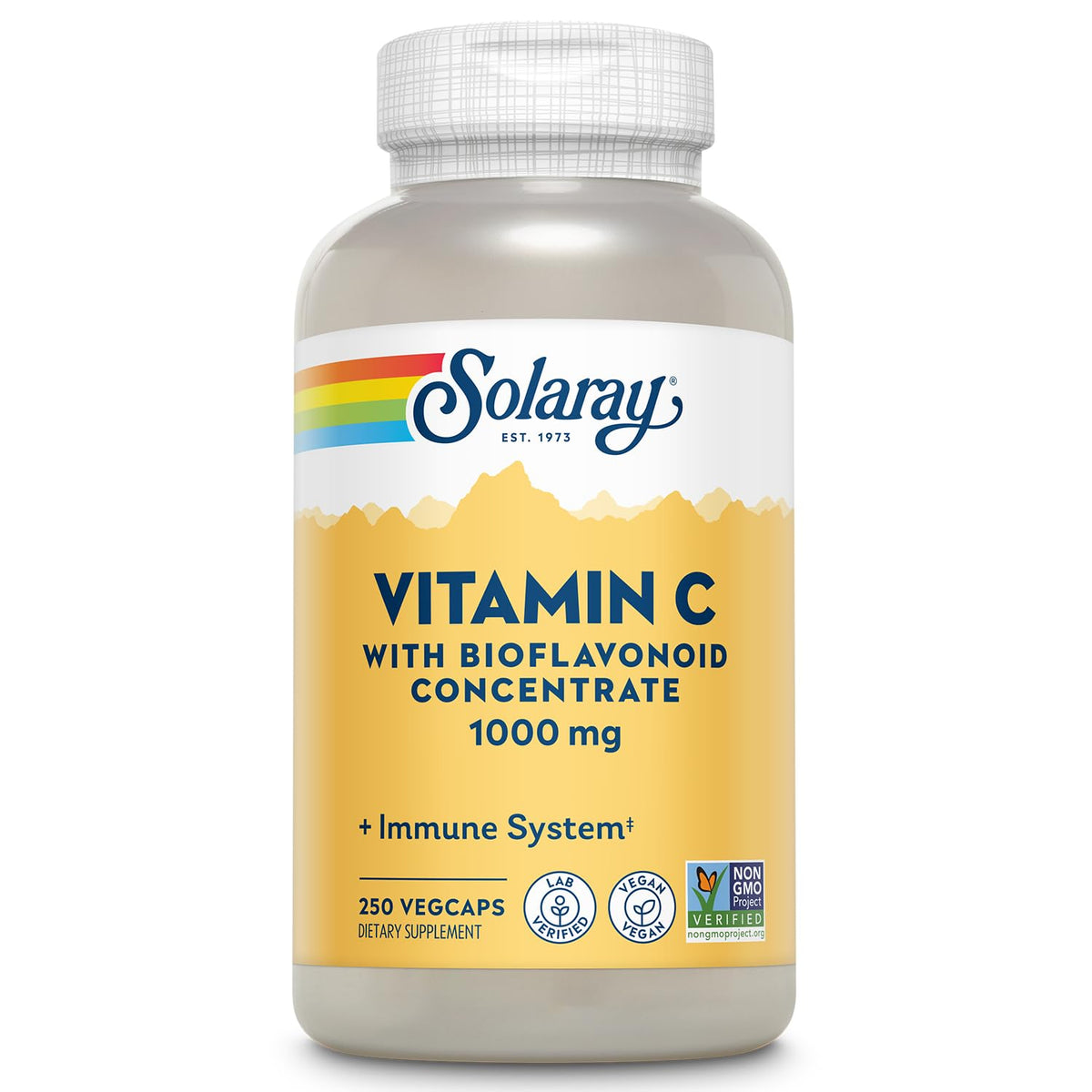 SOLARAY Vitamin C 1000mg capsules front view with label