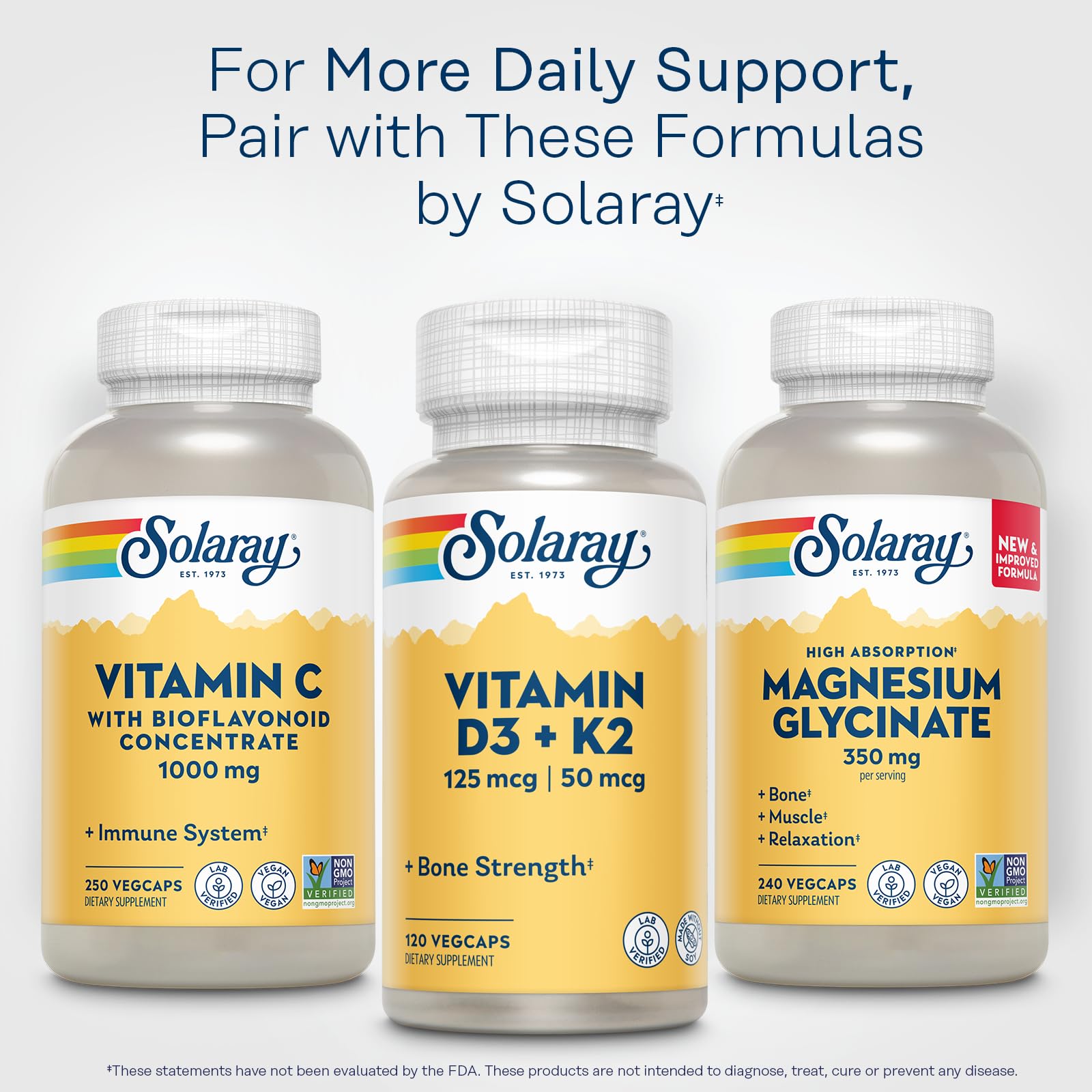 SOLARAY Vitamin C 1000mg capsules packaging and bottle on display
