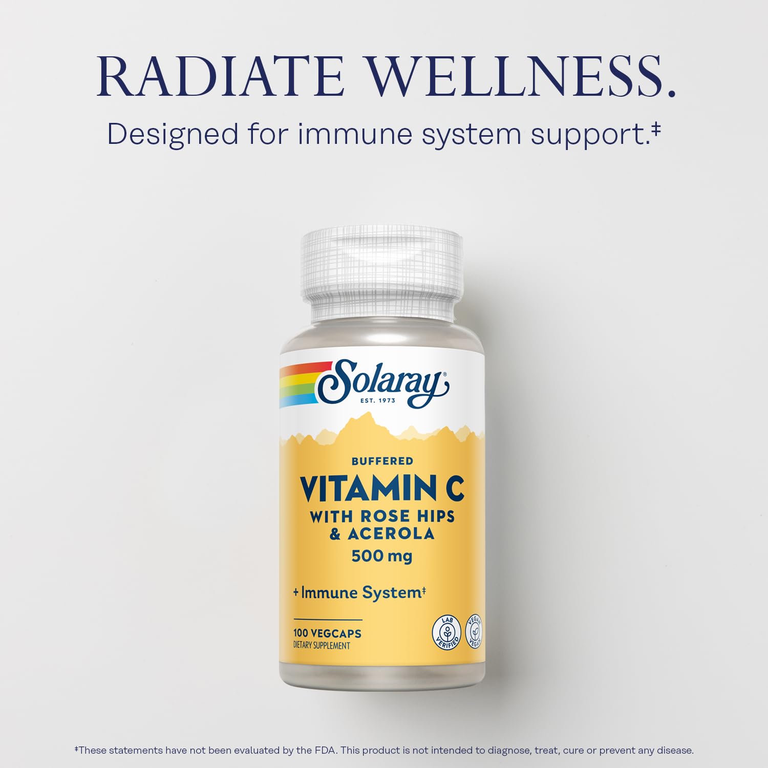 SOLARAY Vitamin C 500mg Capsules bottle with label