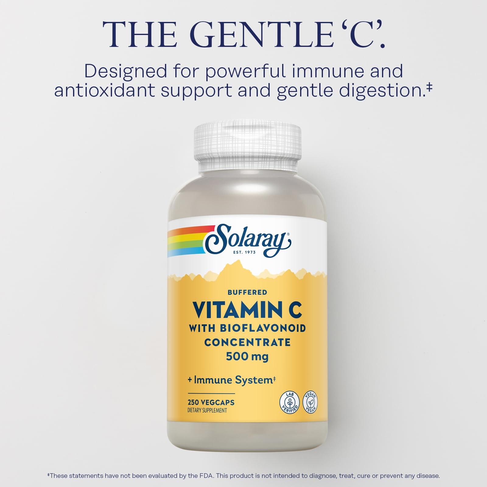 SOLARAY Vitamin C 500mg capsules bottle with label