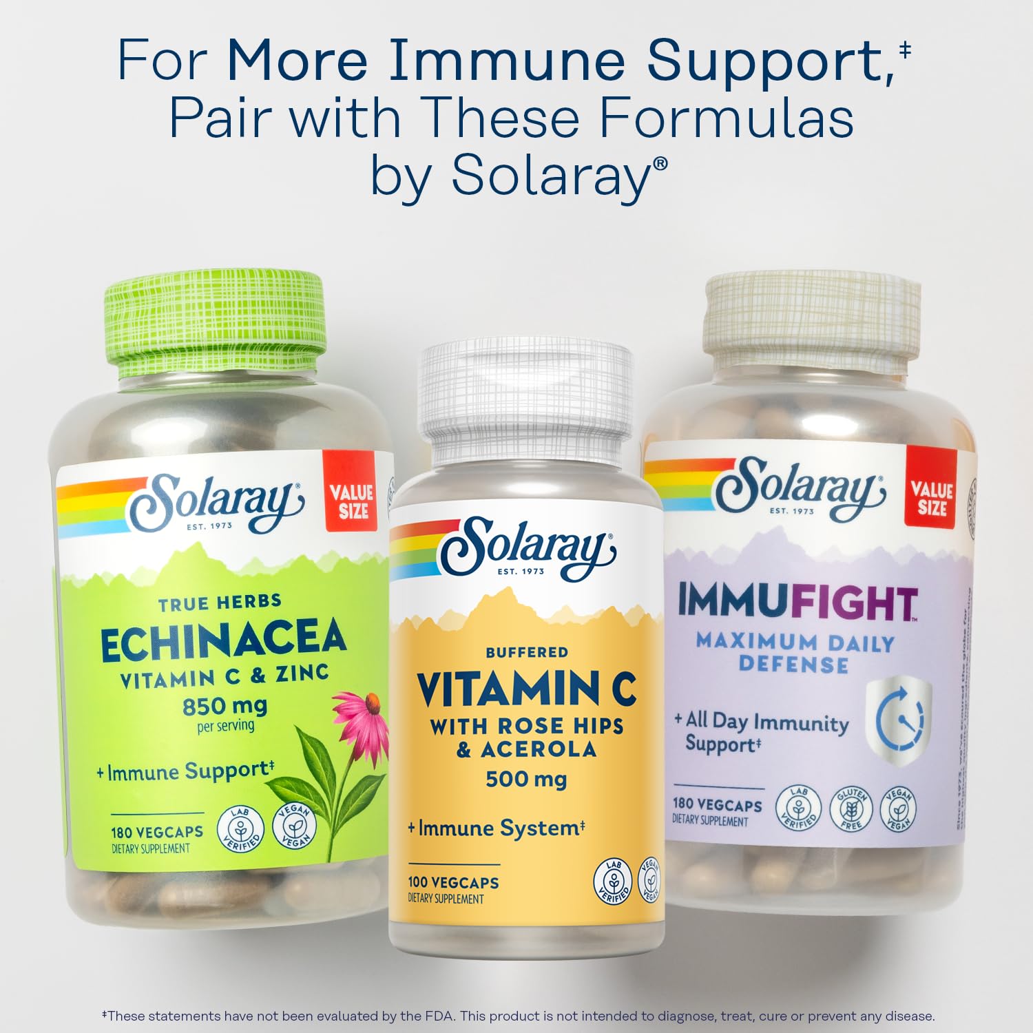 SOLARAY Vitamin C 500mg Capsules with eco-friendly packaging