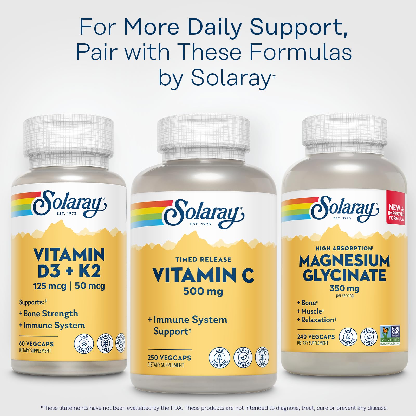 SOLARAY Vitamin C bottle with eco-friendly packaging