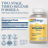 SOLARAY Vitamin C bottle with label details