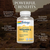 SOLARAY Vitamin C capsules on a wooden surface