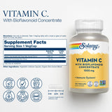 SOLARAY Vitamin C Complex Supplement 1000mg VegCap bottle side view