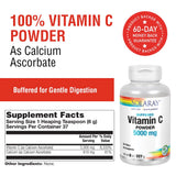 SOLARAY Vitamin C Powder 290g side view
