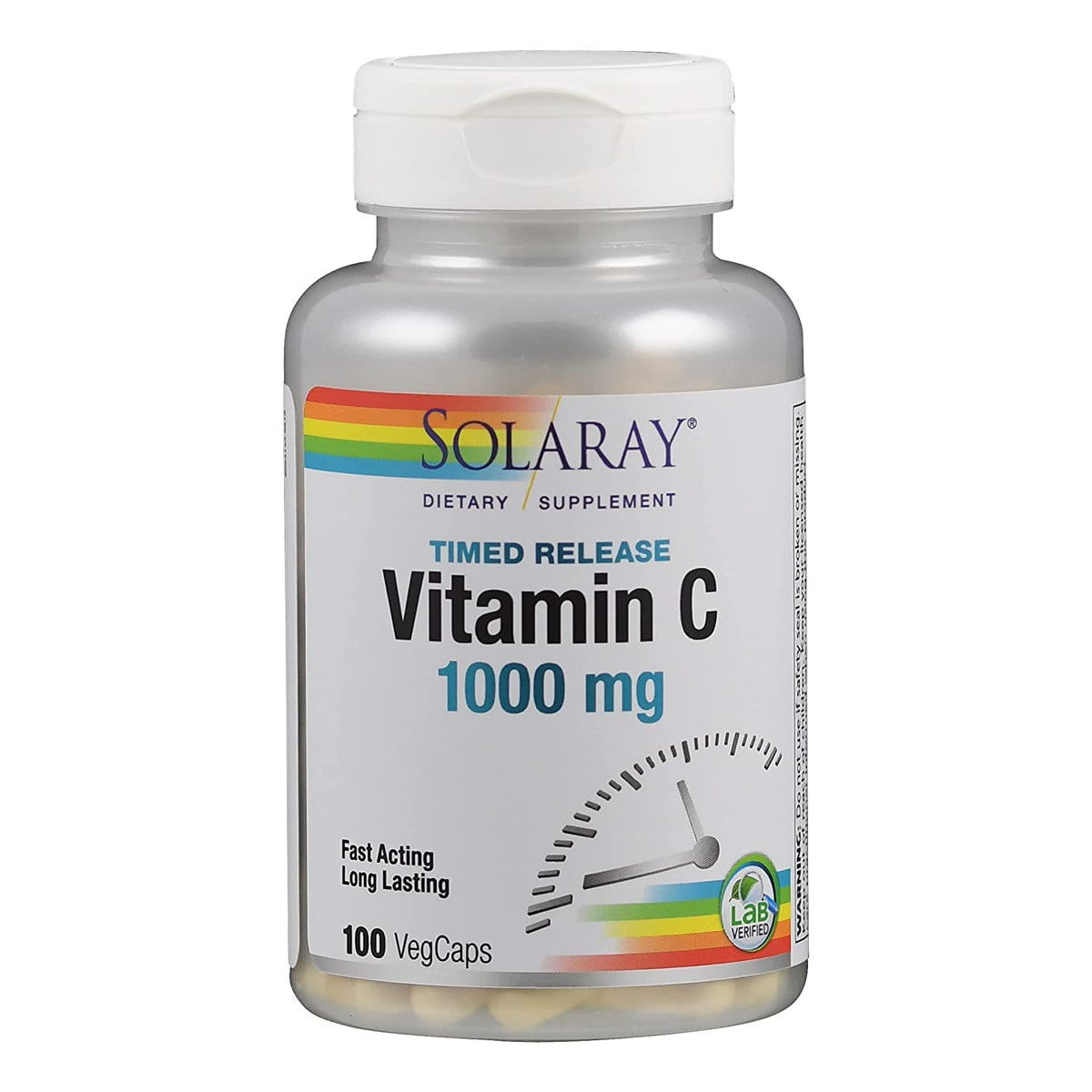 SOLARAY Vitamin C with Rose Hips and Acerola 100g front view
