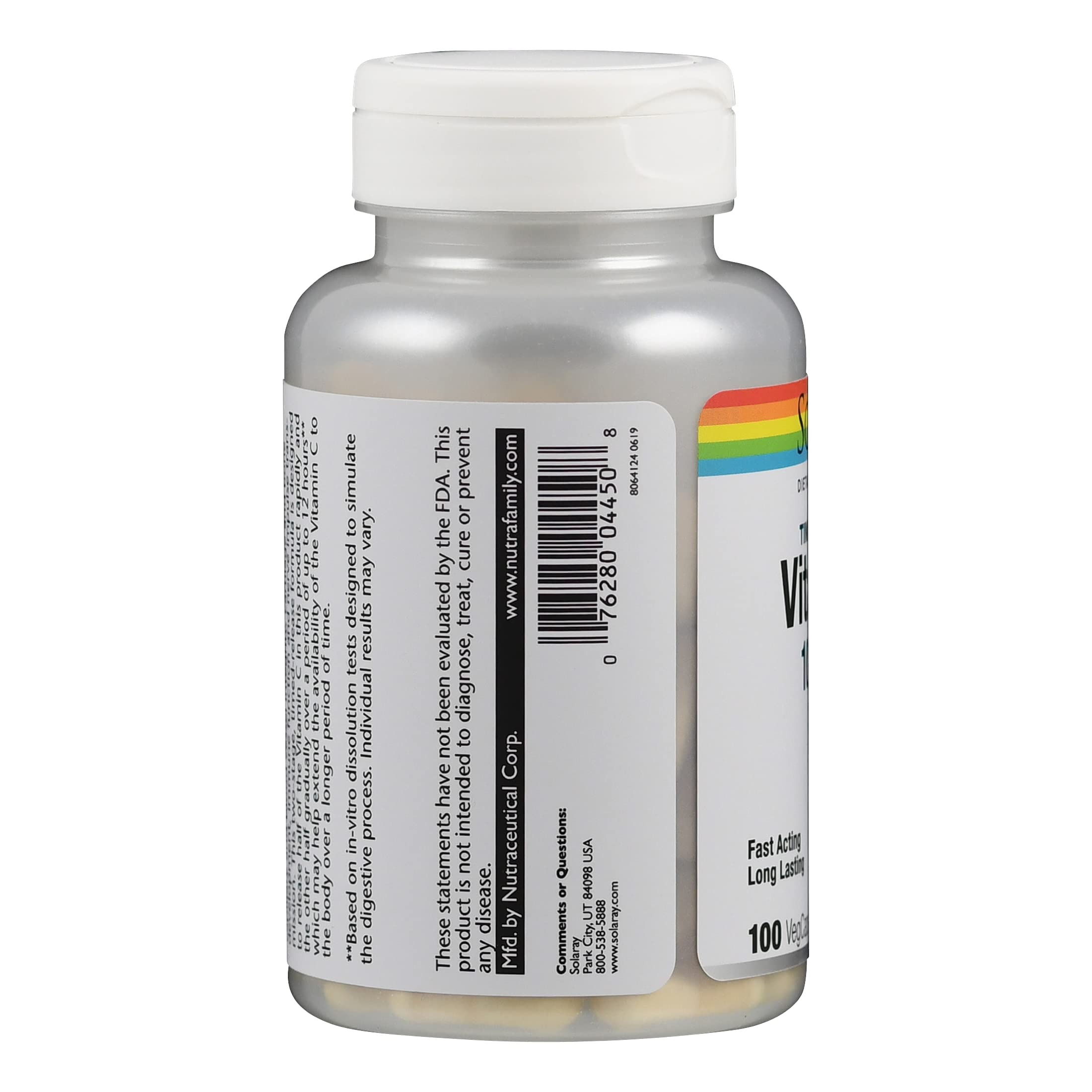 SOLARAY Vitamin C with Rose Hips and Acerola capsule close-up
