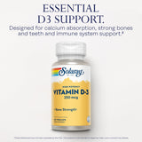 SOLARAY Vitamin D3 250mcg 60 VegCaps bottle with cap