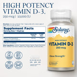 SOLARAY Vitamin D3 250mcg 60 VegCaps side view