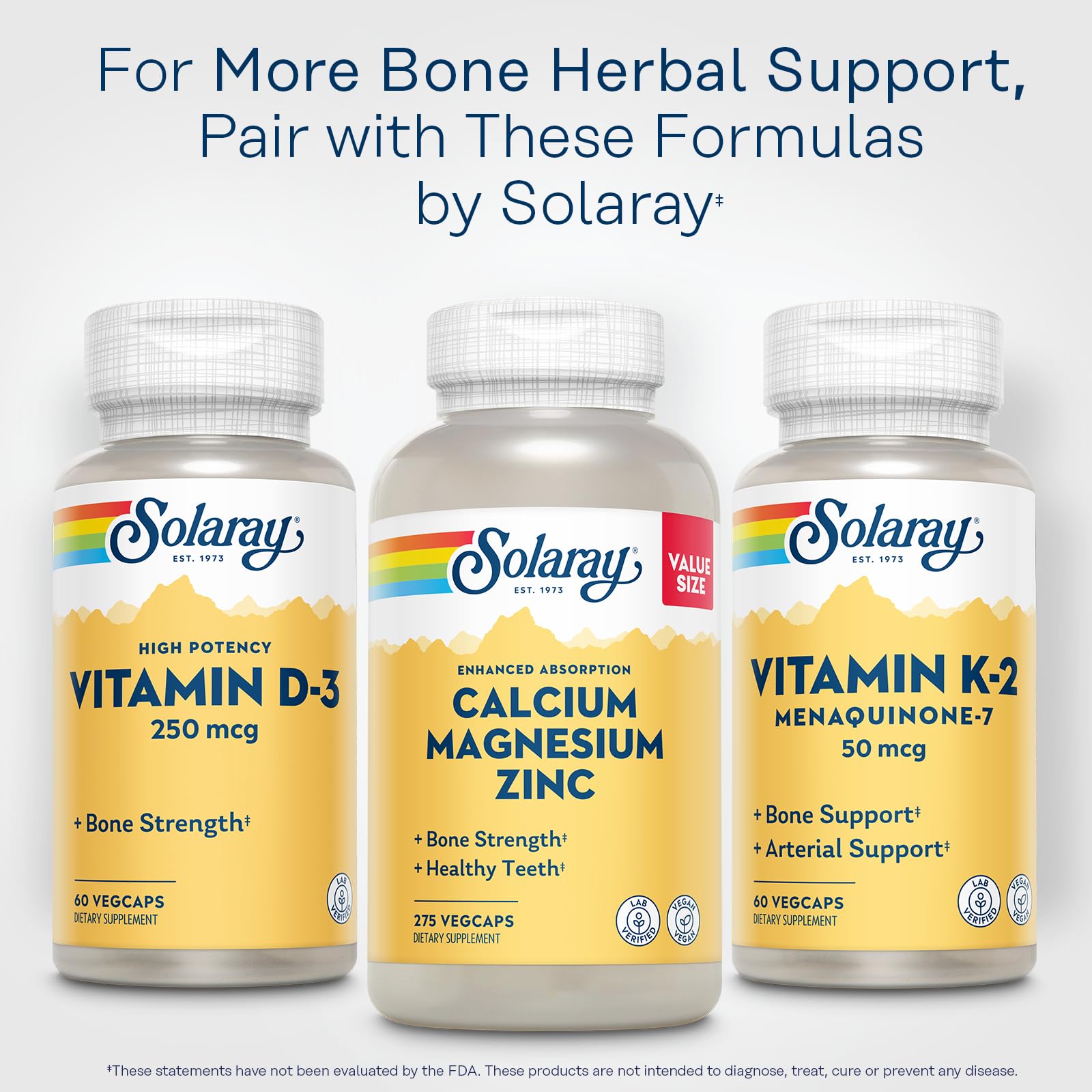 SOLARAY Vitamin D3 250mcg 60 VegCaps with measuring spoon