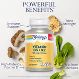 SOLARAY Vitamin D3 & K2 Supplement capsules close-up