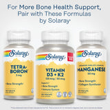 SOLARAY Vitamin D3 & K2 Supplement on a wooden table