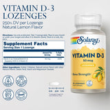 SOLARAY Vitamin D3 Lozenges back view with ingredient list