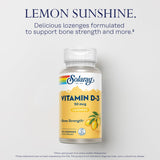 SOLARAY Vitamin D3 Lozenges side view showing lozenge