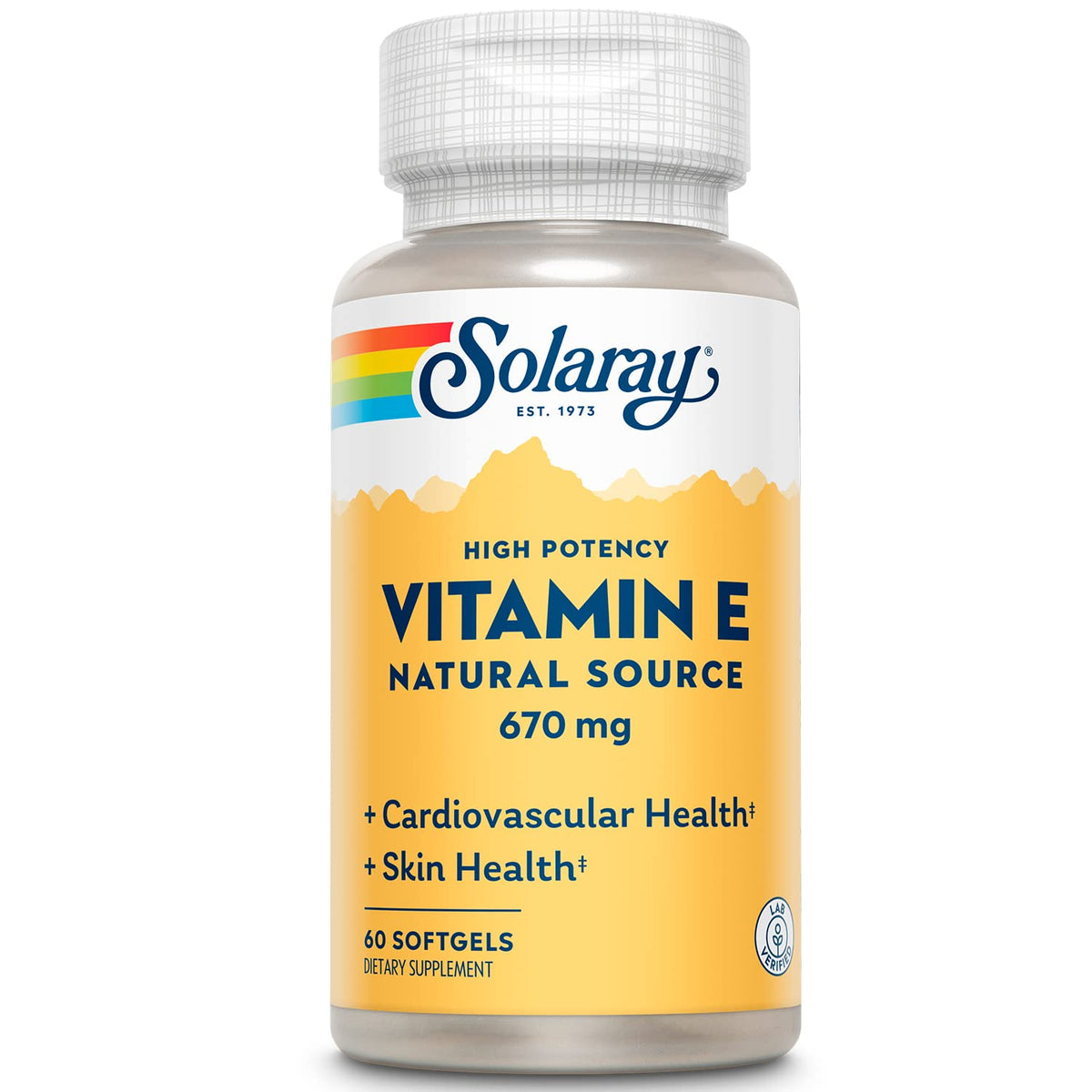 SOLARAY Vitamin E 1000 IU Softgels front view