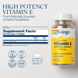 SOLARAY Vitamin E 1000 IU Softgels side view showing packaging