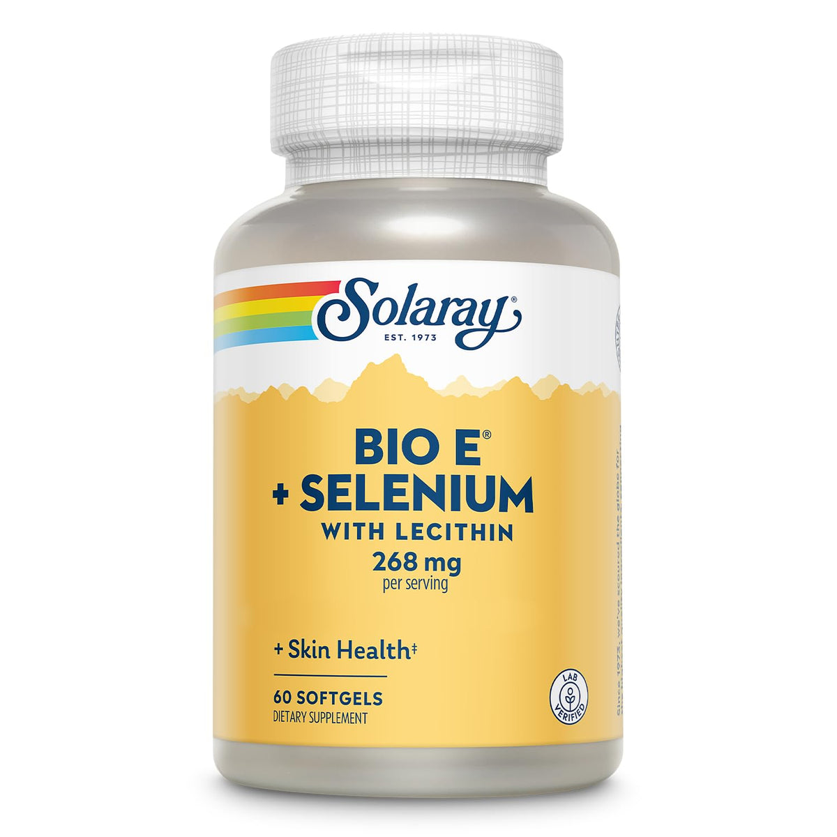 SOLARAY Vitamin E and Selenium Supplement 268mg softgels front view