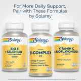 SOLARAY Vitamin E and Selenium Supplement 268mg softgels lifestyle scene with water