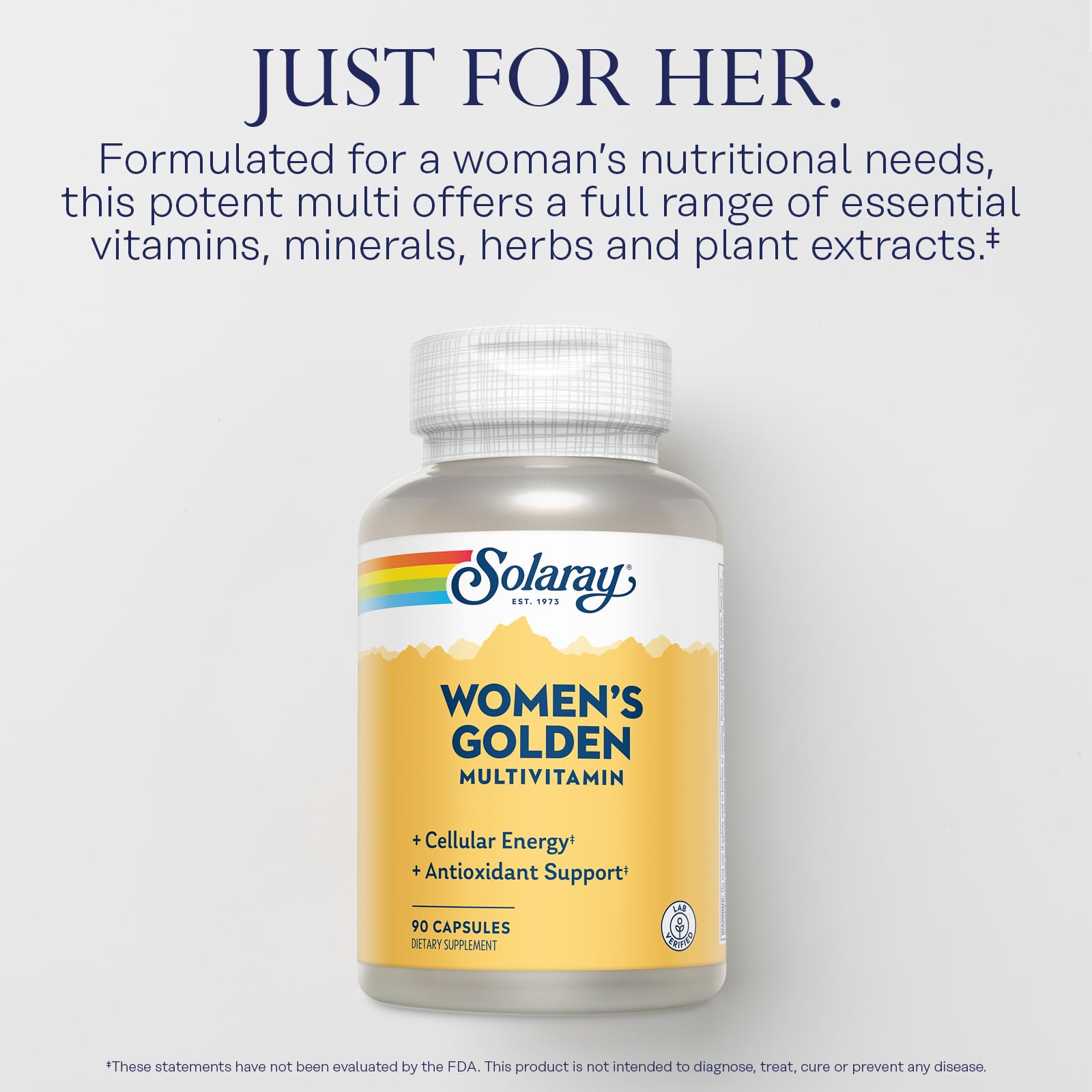 SOLARAY Women's Daily Multivitamins 90 Capsules back view